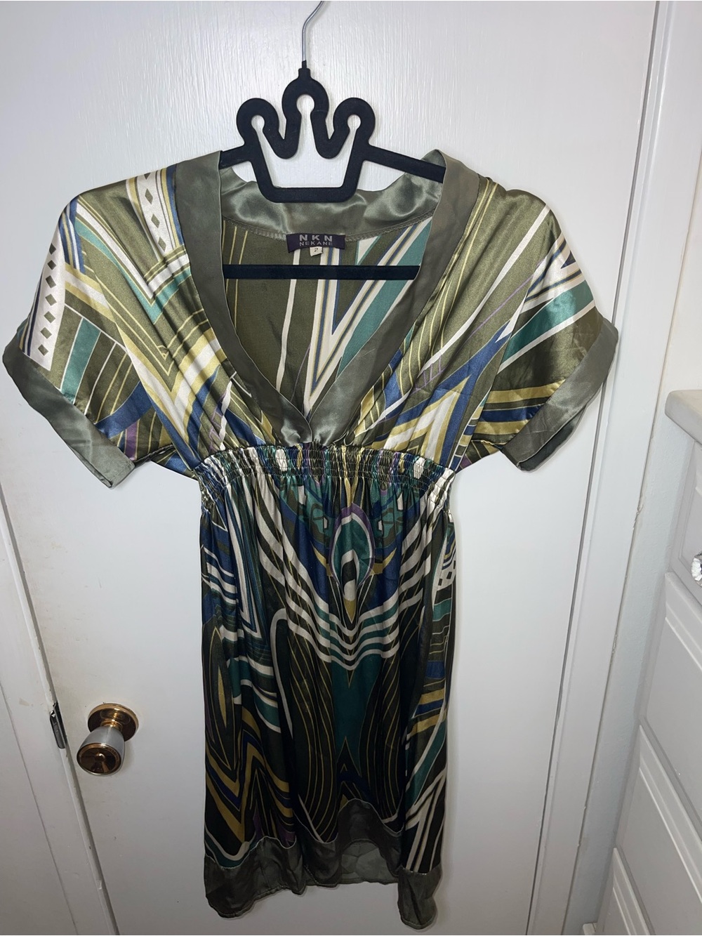 EUC Olive Multi-Pattern Women’s Dress